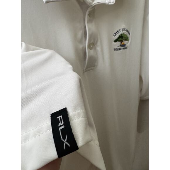 RLX Ralph Lauren U.S. Open Polo Shirt XL White Torrey Pines 2021 - Picture 8 of 11